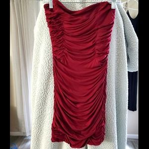 Armani Exhange Strapless Ruffled Dress